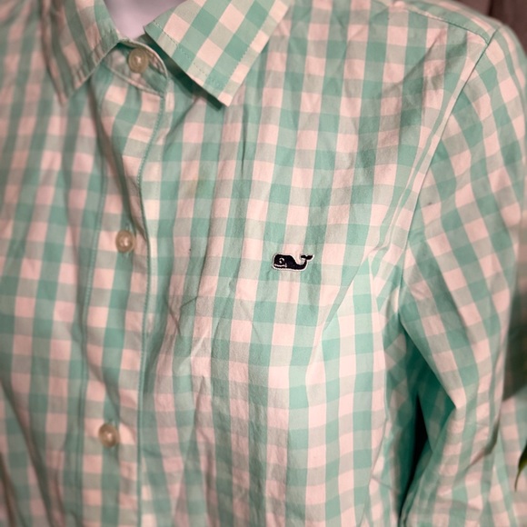 Vineyard Vines Aqua mint green Gingham Shirt size 2 - Picture 3 of 6